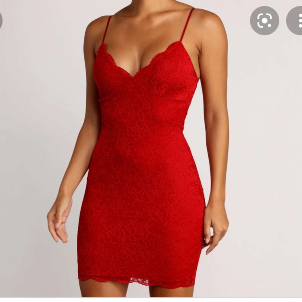 Red Lace body on dress